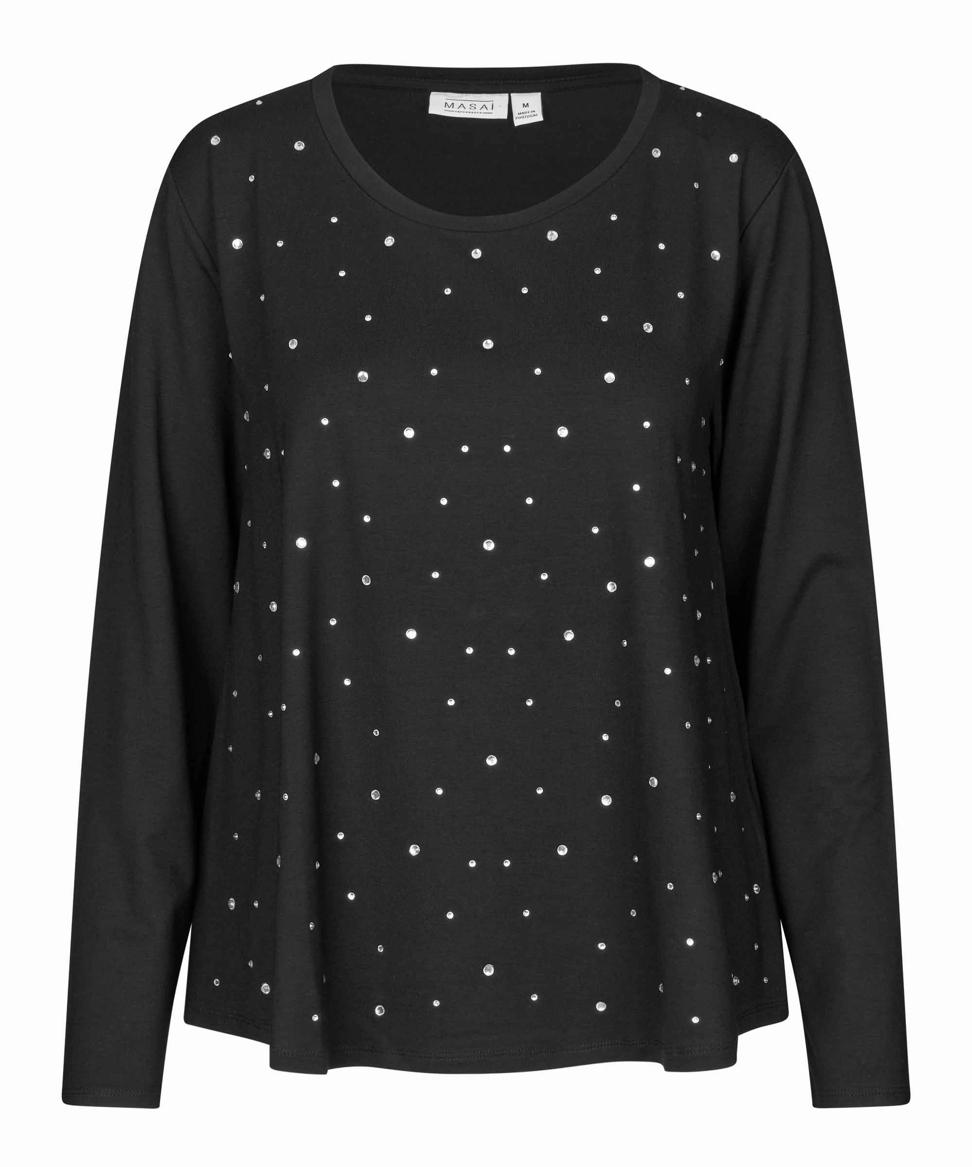 Non Irritating Seam Finish Adjustable Hemline 1010215 MaBadisna Top - Black