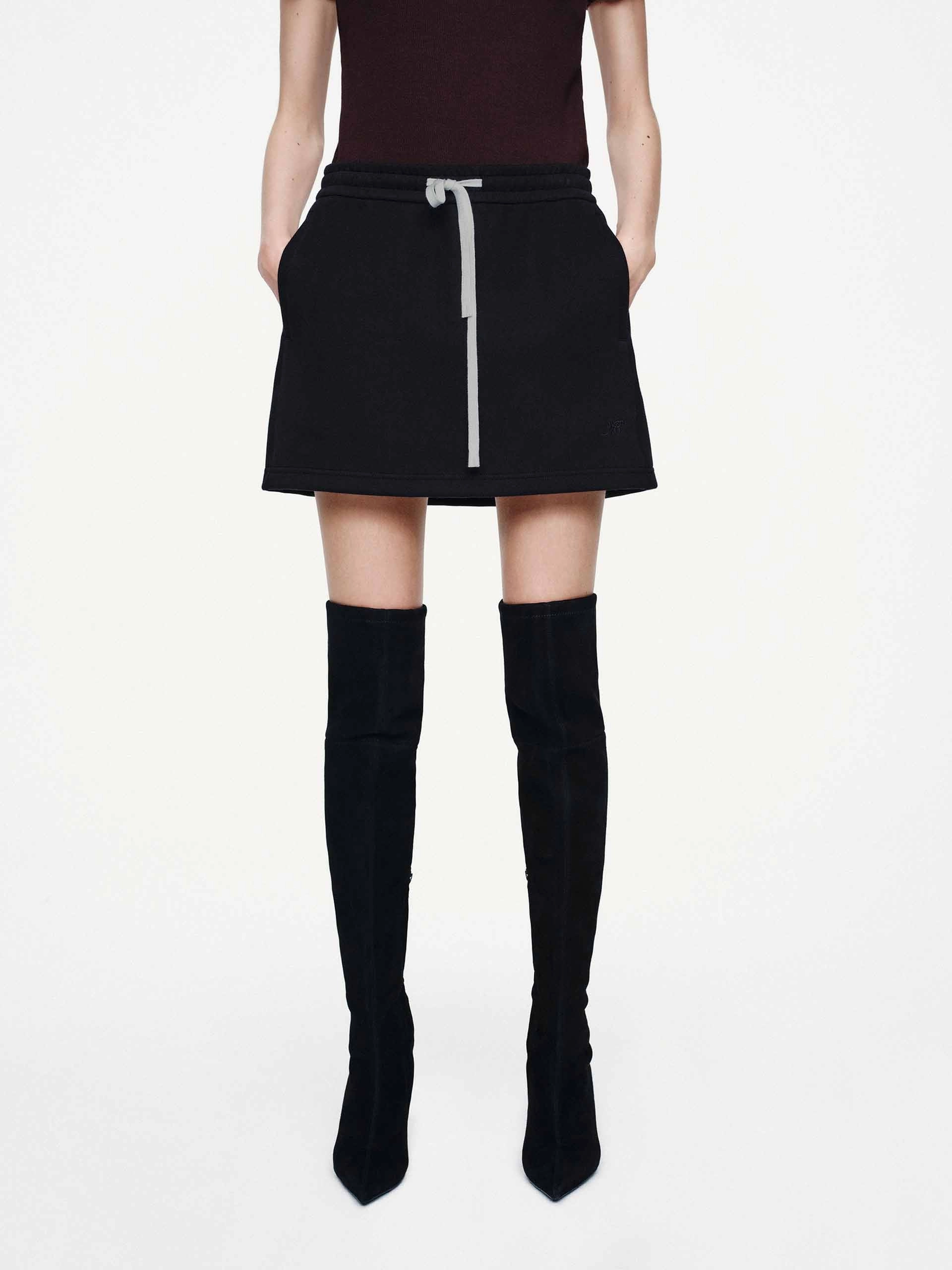 Contrast Drawstring Skirt Breezy Style Striped Design