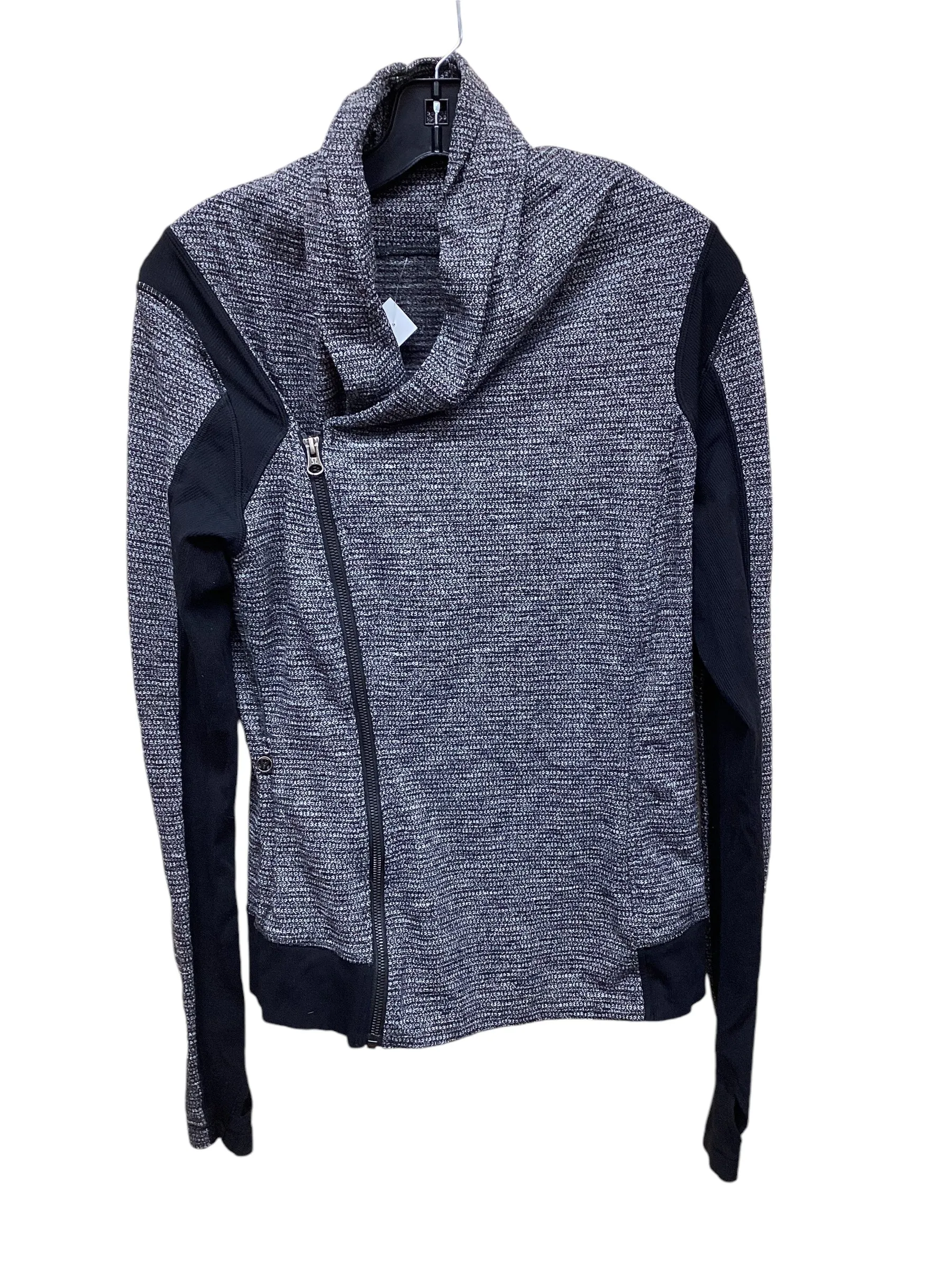 Athletic Jacket By Lululemon In Grey, Size: 8 Heavyweight Warmth Clean Jacket Detail