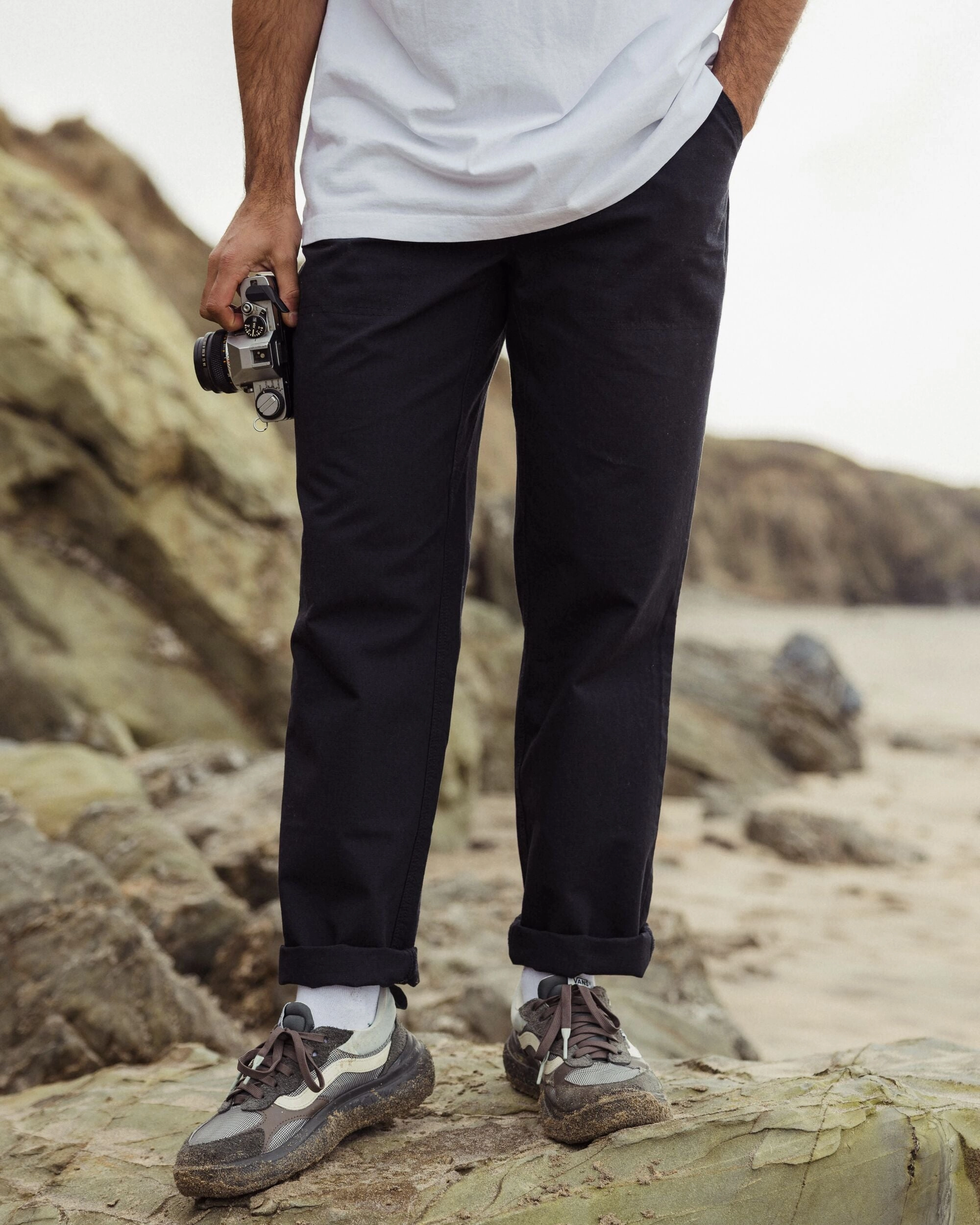 Rif-Raf Organic Cotton Ripstop Trouser - Black Ultra Soft Blend