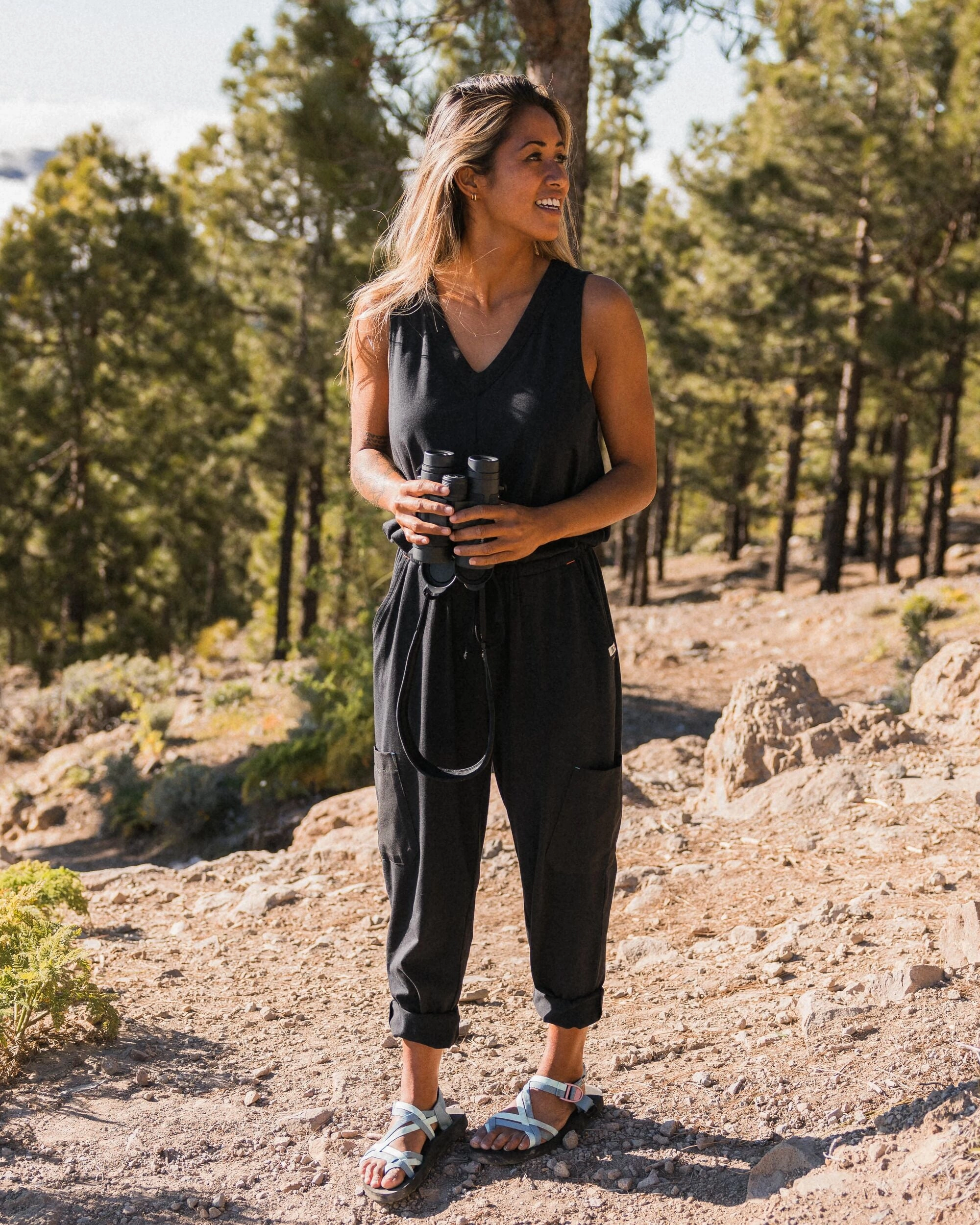 Printed design Aria Jumpsuit - Black