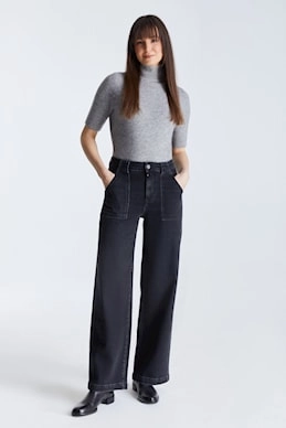 Relaxed Comfort Fit Sleek Design Lulu Wide Leg Pant - Black Vintage 32" Inseam