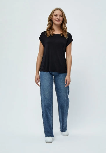 Double Layered Fabric PC6071  Rosalinda Malucca T-Shirt - Black