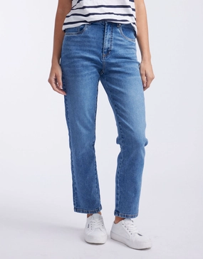 Sharp Vibe Noelle Straight Leg Jean - Mid Blue