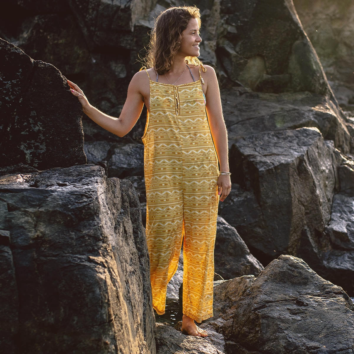 Spirit Jumpsuit - Ochre Yellow Sol Streetwear vibe Reinforced Knees