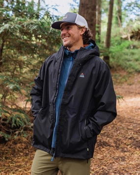 Five Season Recycled Waterproof Jacket - Black MagneticClosureSystem