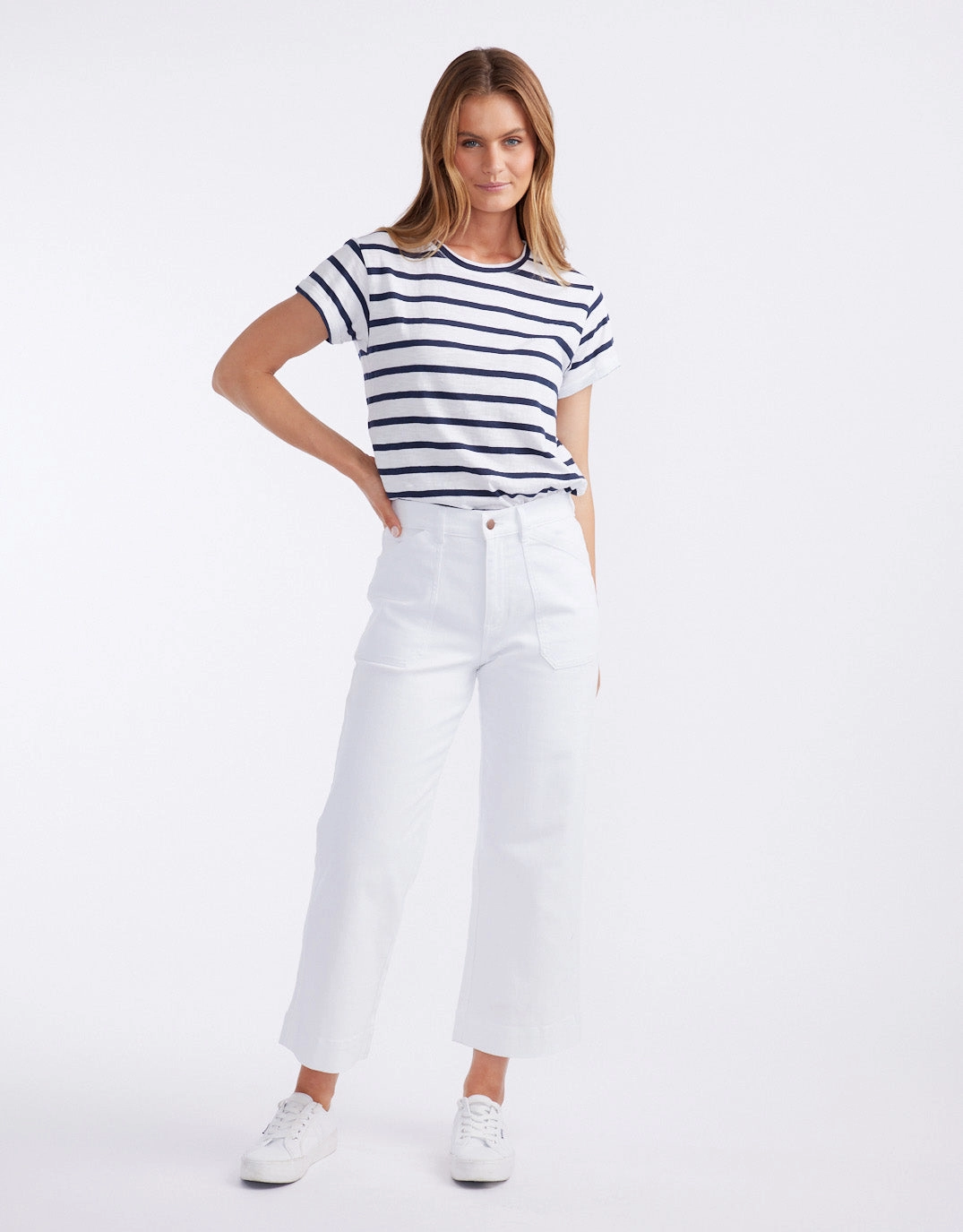 Catalina Cropped Wide Leg Jeans - White Ready to Wear Relax Mode