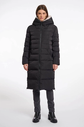High Performance Blend Rino & Pelle Keila Padded Faux Fur Coat in Black