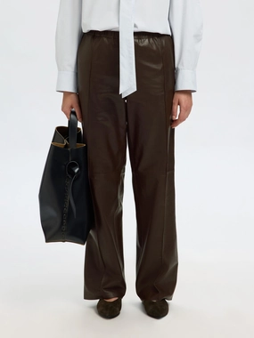 SELECTED  Boda Leather Pant in Delicioso MoistureWickingLining SeamlessPocketDesign