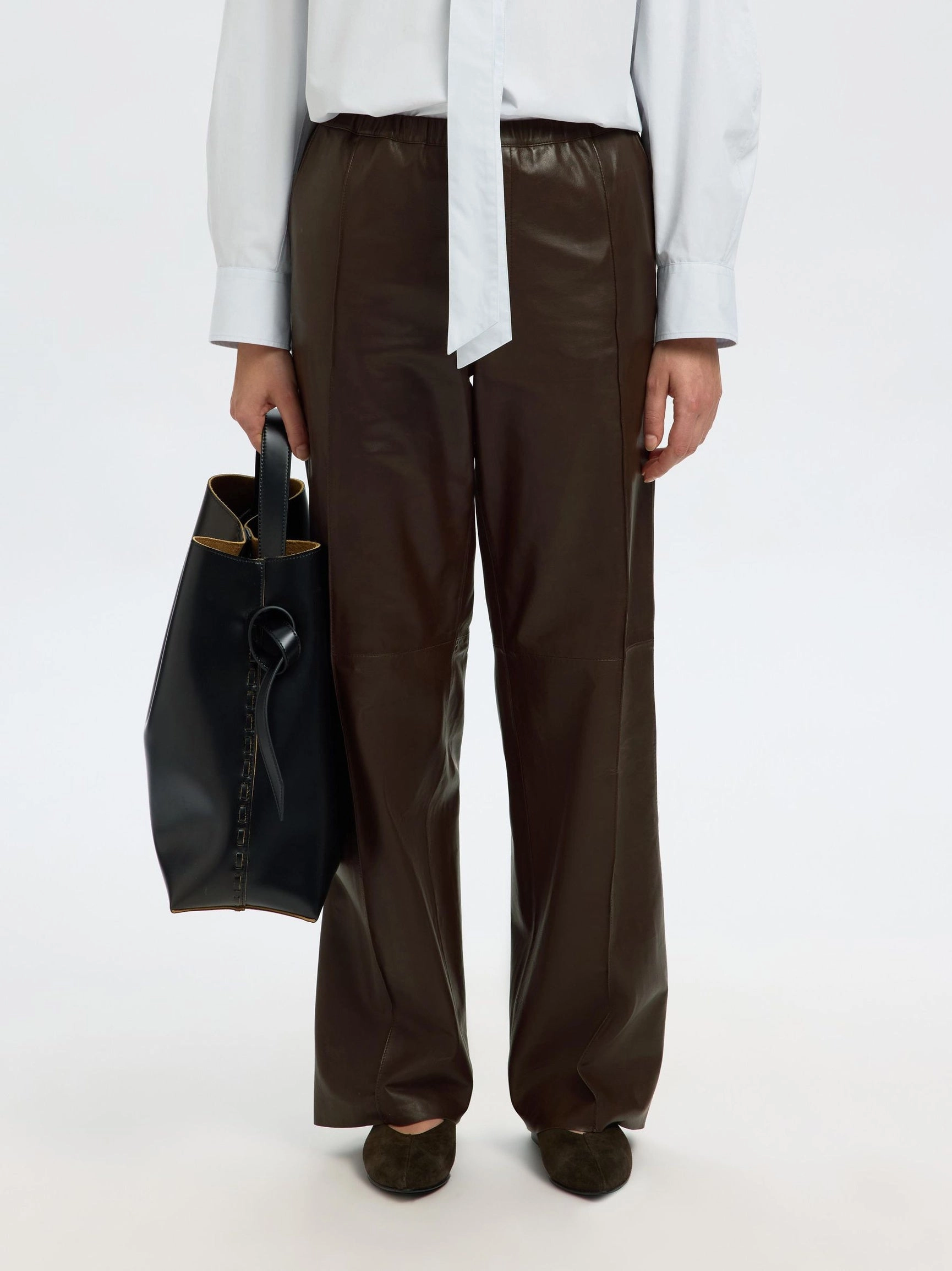 SELECTED  Boda Leather Pant in Delicioso Flex Wear Design LowProfileStitching