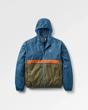 Gusto Recycled Windshell Jacket - Khaki/Dark Denim Vegan Fabric Travel Fit