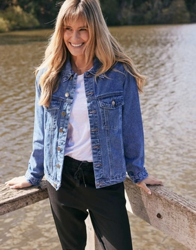 Classic Denim Jacket - Dark Wash Water Based Coating