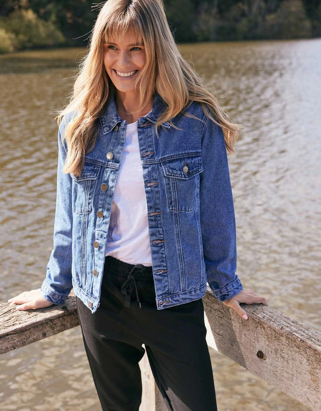 Adjustable Cuff System Classic Denim Jacket - Dark Wash