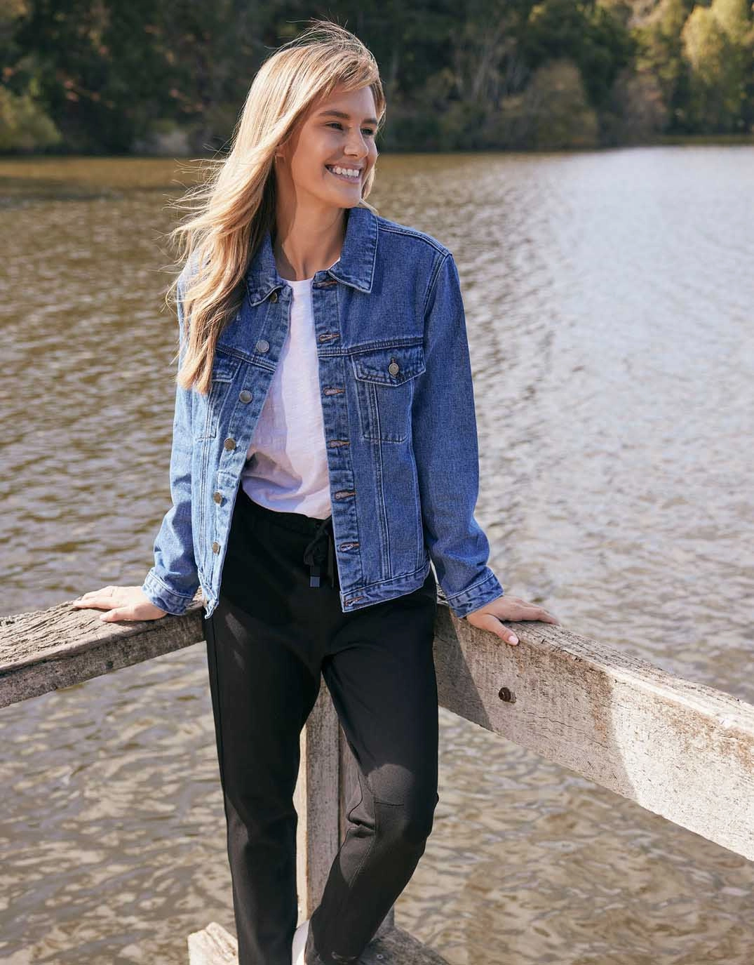 Classic Denim Jacket - Dark Wash Stretch Enhanced Mobility Zones Breathable mesh lining