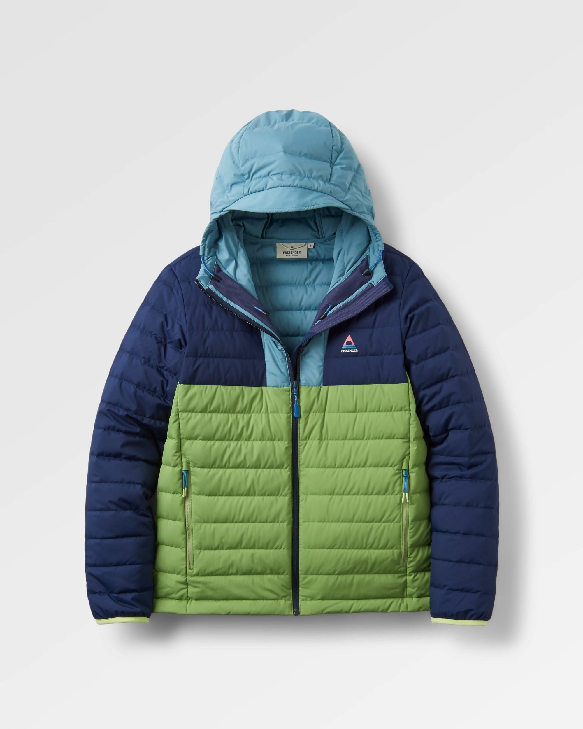 Travel Ready Noise Reduced Fastener System Northstar Down Recycled Jacket -  Rich Navy/Pear Green/Arctic