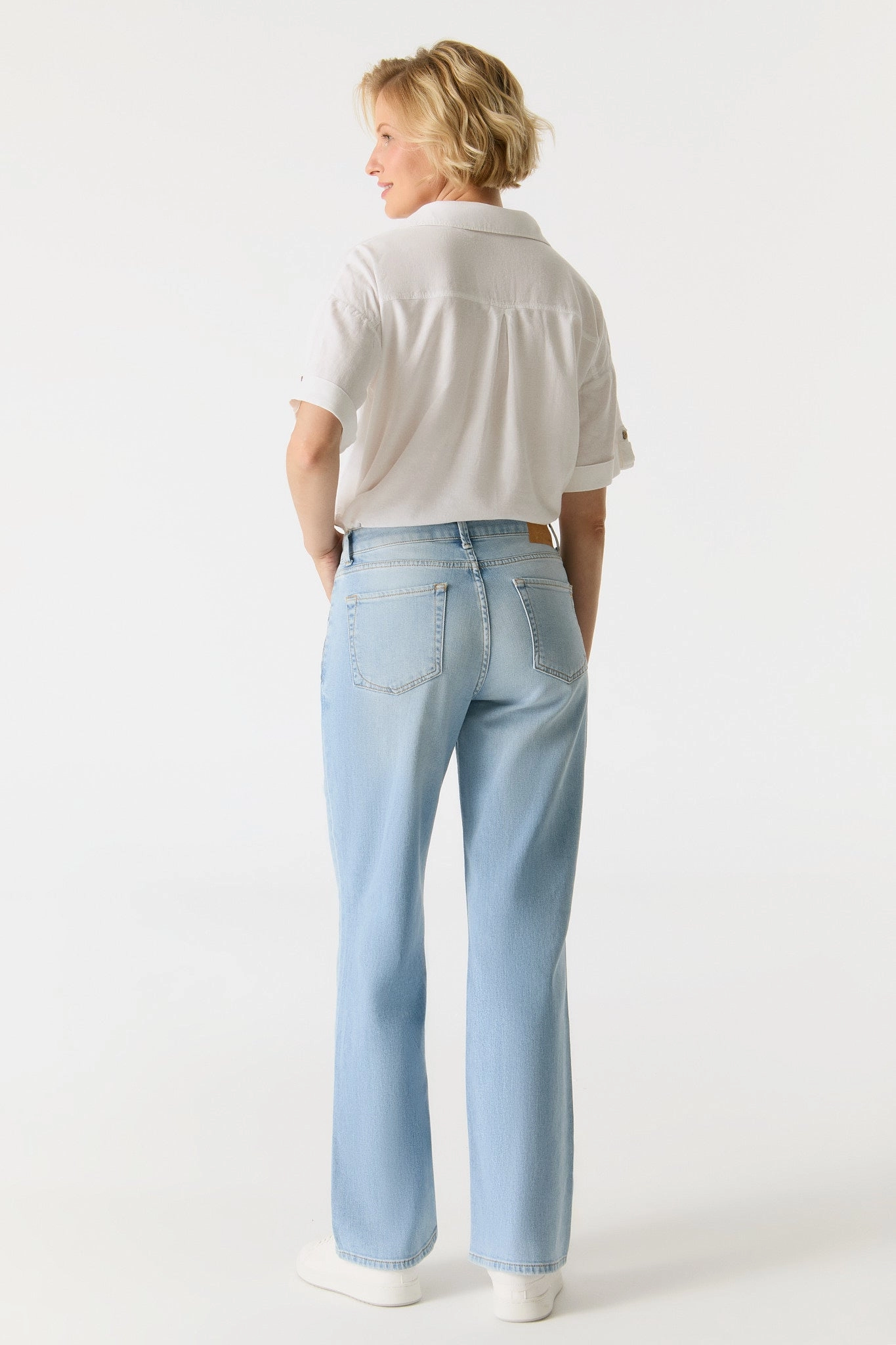 Nova Wide Straight Denim Pants - Light Blue L30 Unisex style Smart Casual