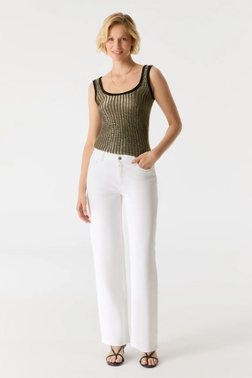 Stylish Appearance tech fabric Nova Wide Straight Pant - White  L32