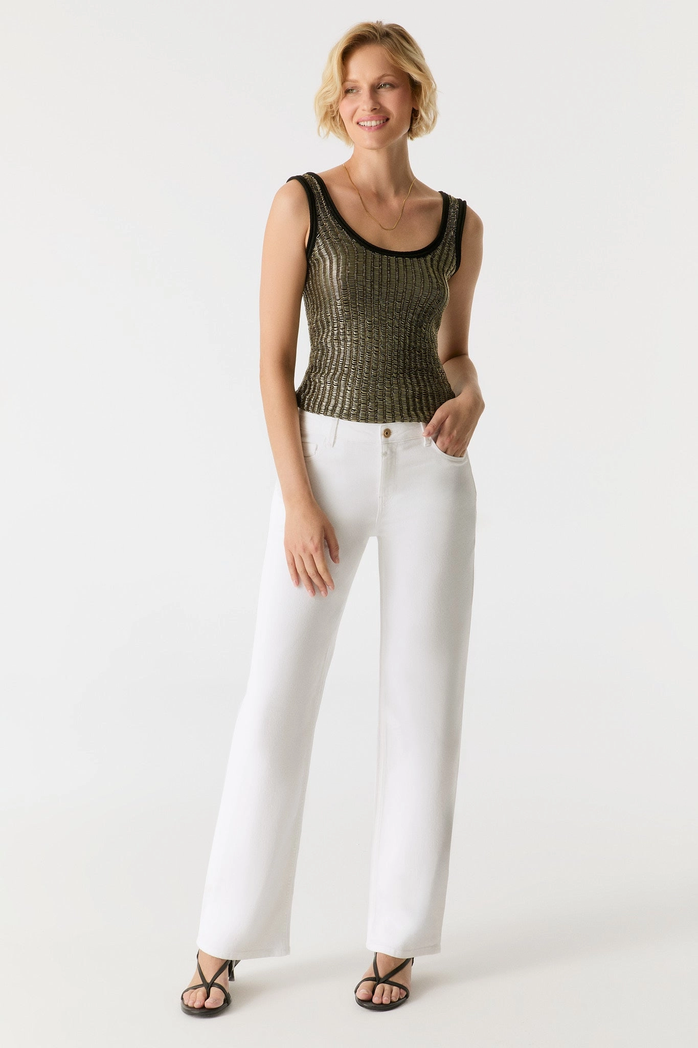 Casual Stretch Wear Core Ease Nova Wide Straight Pant - White  L32