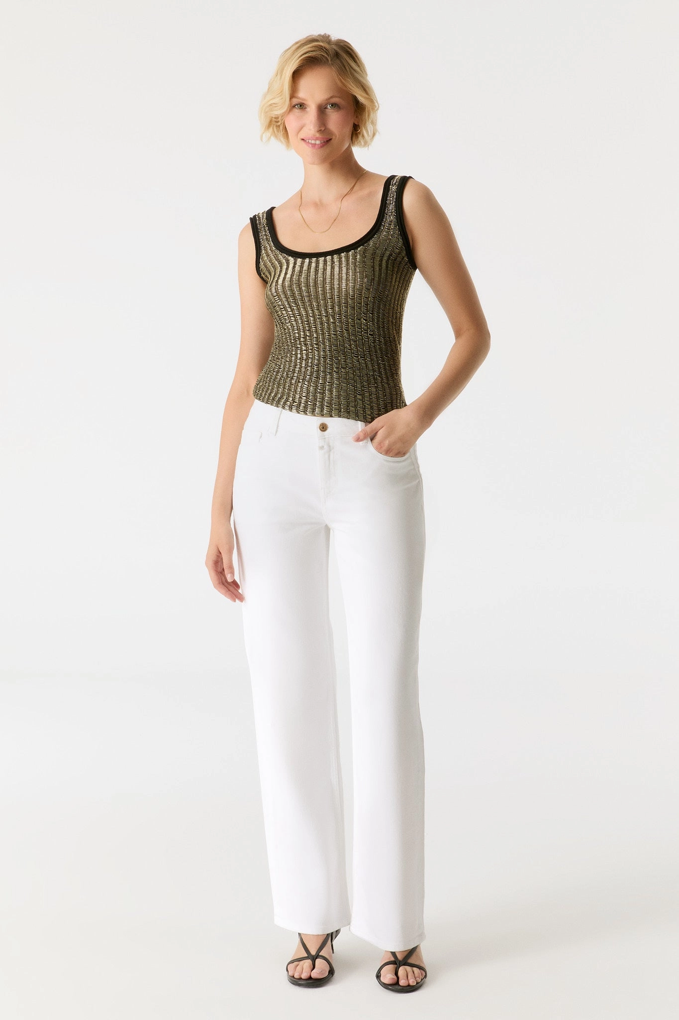 Soft Material Nova Wide Straight Pant - White  L32