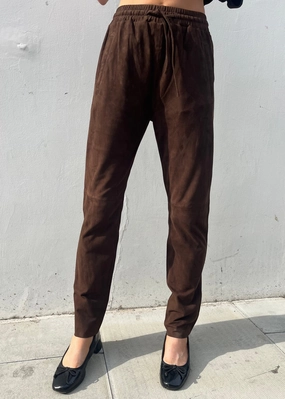 Durable Waistband Tough Flex Oakwood Gift SuedeTrousers in Chocolate