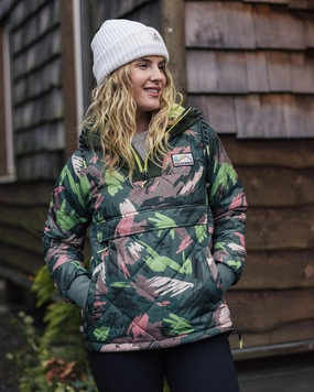 Comfortable lining Ocean Recycled Insulated 1/2 Zip Jacket - Abstract Mountain Fir Tree