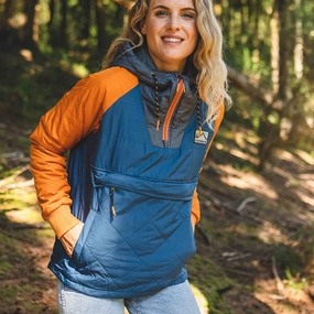 Ocean Recycled Insulated 1/2 Zip Jacket - Ensign Blue Non Irritating Edging
