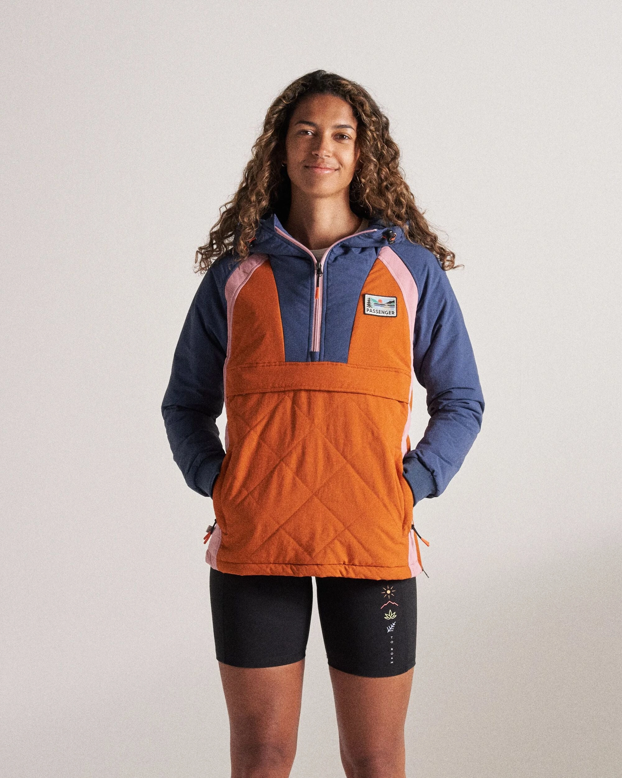 Ocean Recycled Insulated Anorak - Dark Denim/Sunset Orange Runway Inspired