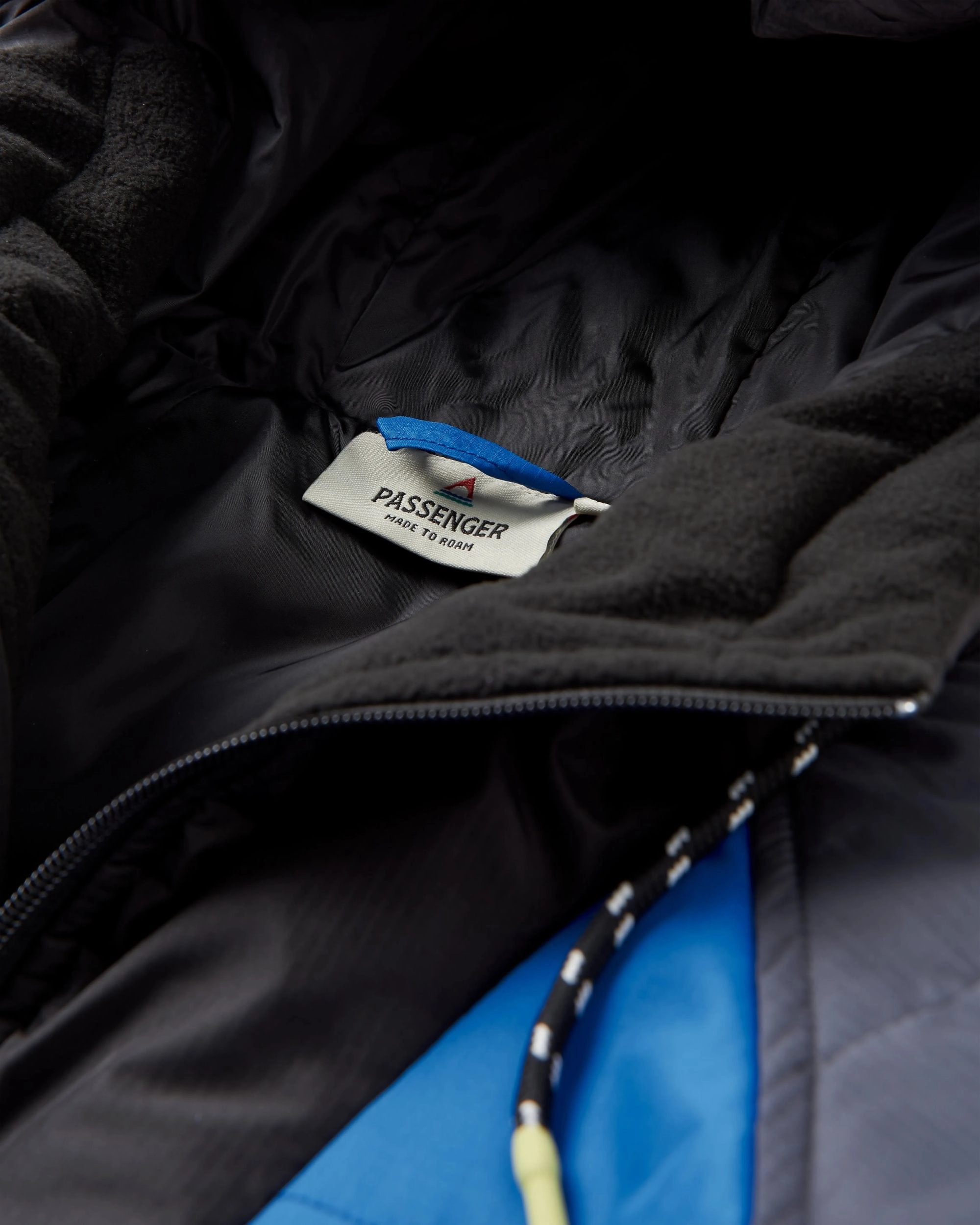 Oceanic Recycled Insulated Anorak - Azure Blue/Charcoal Easy Fit Piece All Season Performance Weave