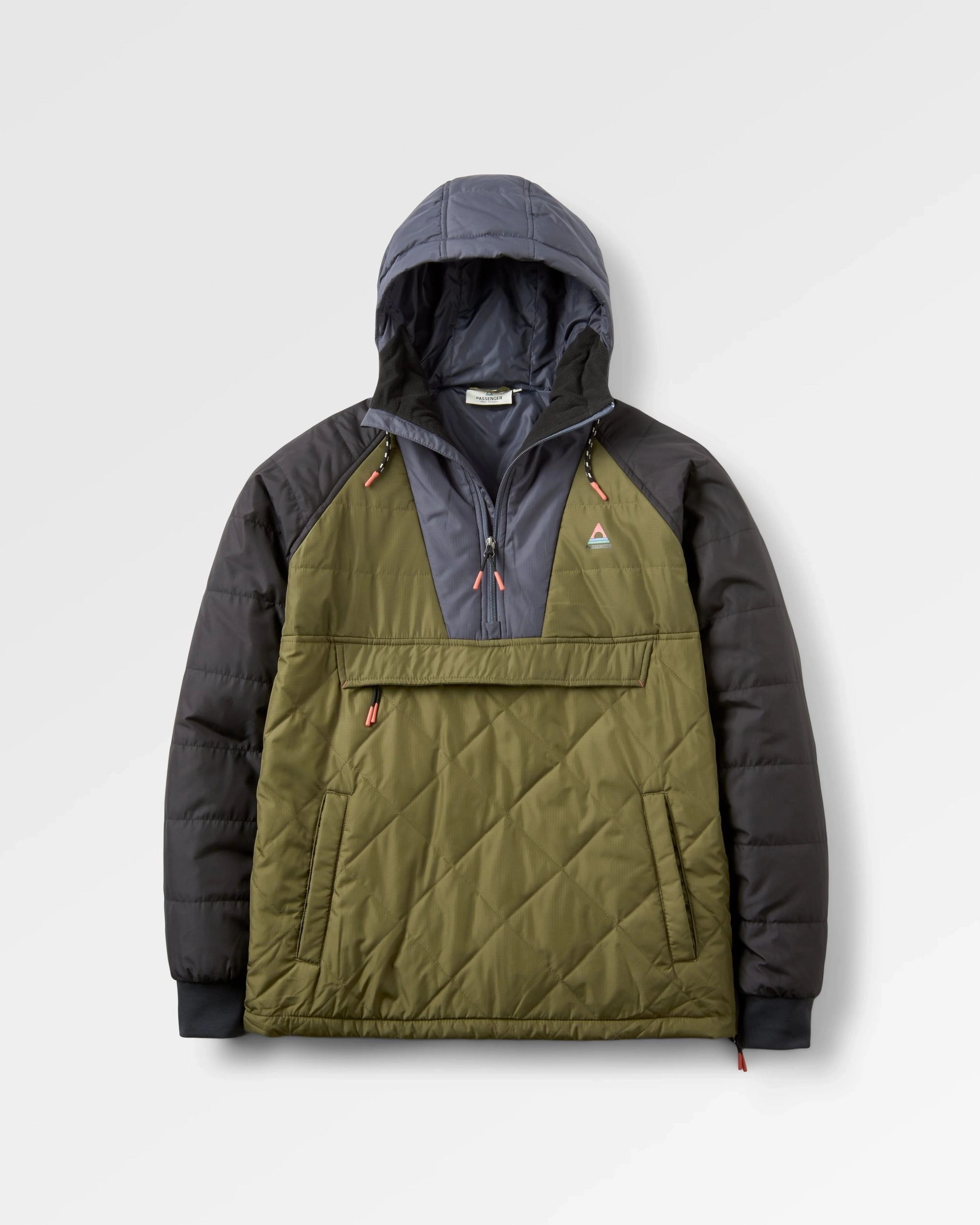 Roll Up Storage Design Layer Essential Piece Oceanic Recycled Insulated Anorak - Black/Khaki