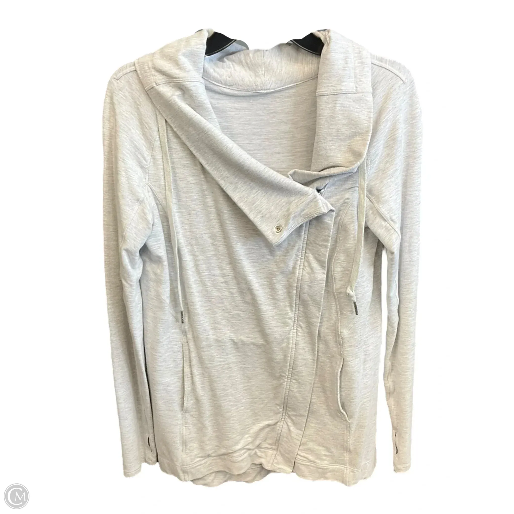 Athletic Jacket By Lululemon In Grey, Size: S Quick Dry Performance Stretch Fit