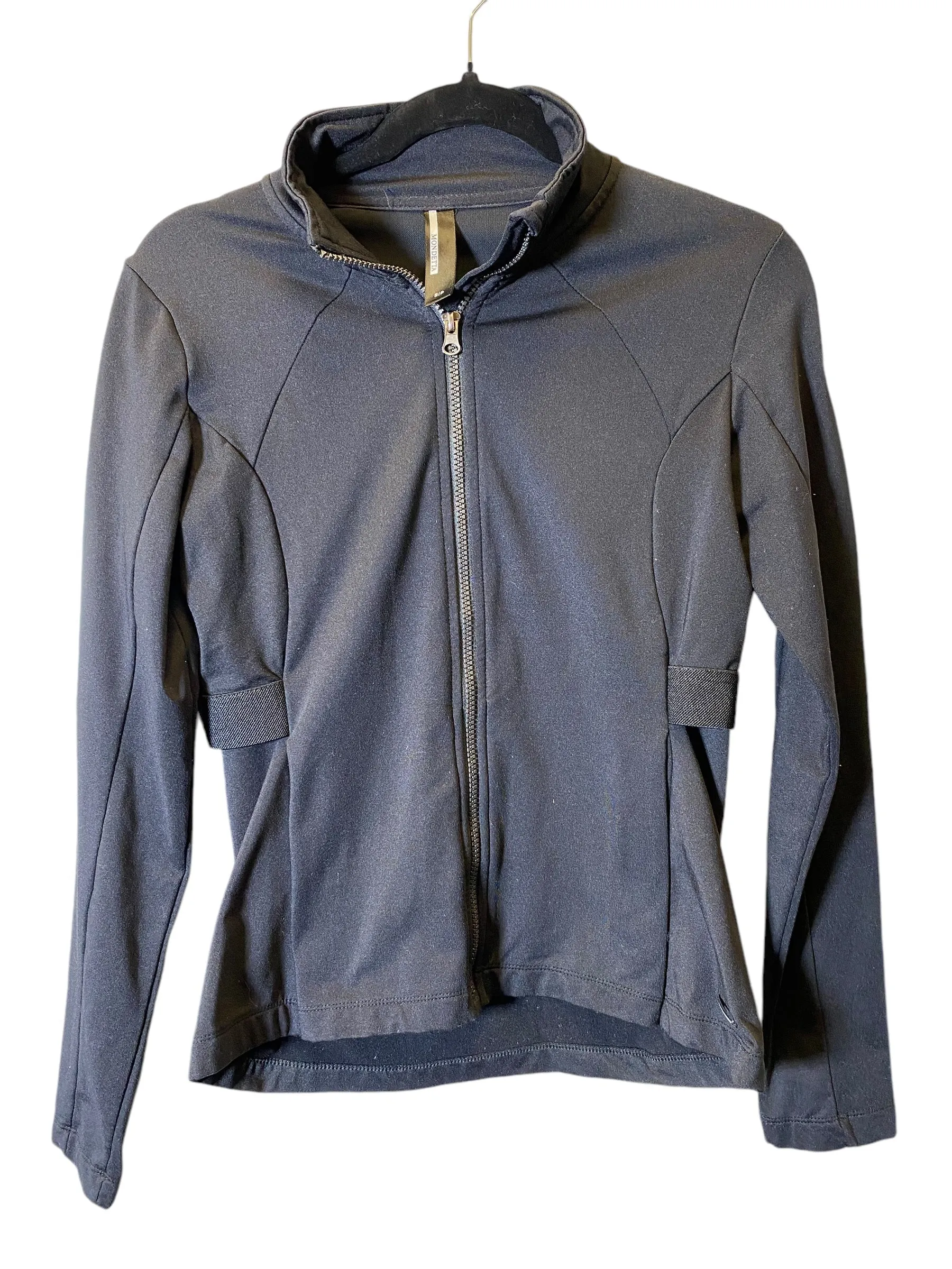 Athletic Jacket By Mondetta In Black, Size: S Breathable Layer Houndstooth Print