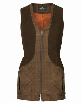 Climate Responsive Textile Durable Stitching Laksen Cara Linhope Tweed Zip Shooting Vest