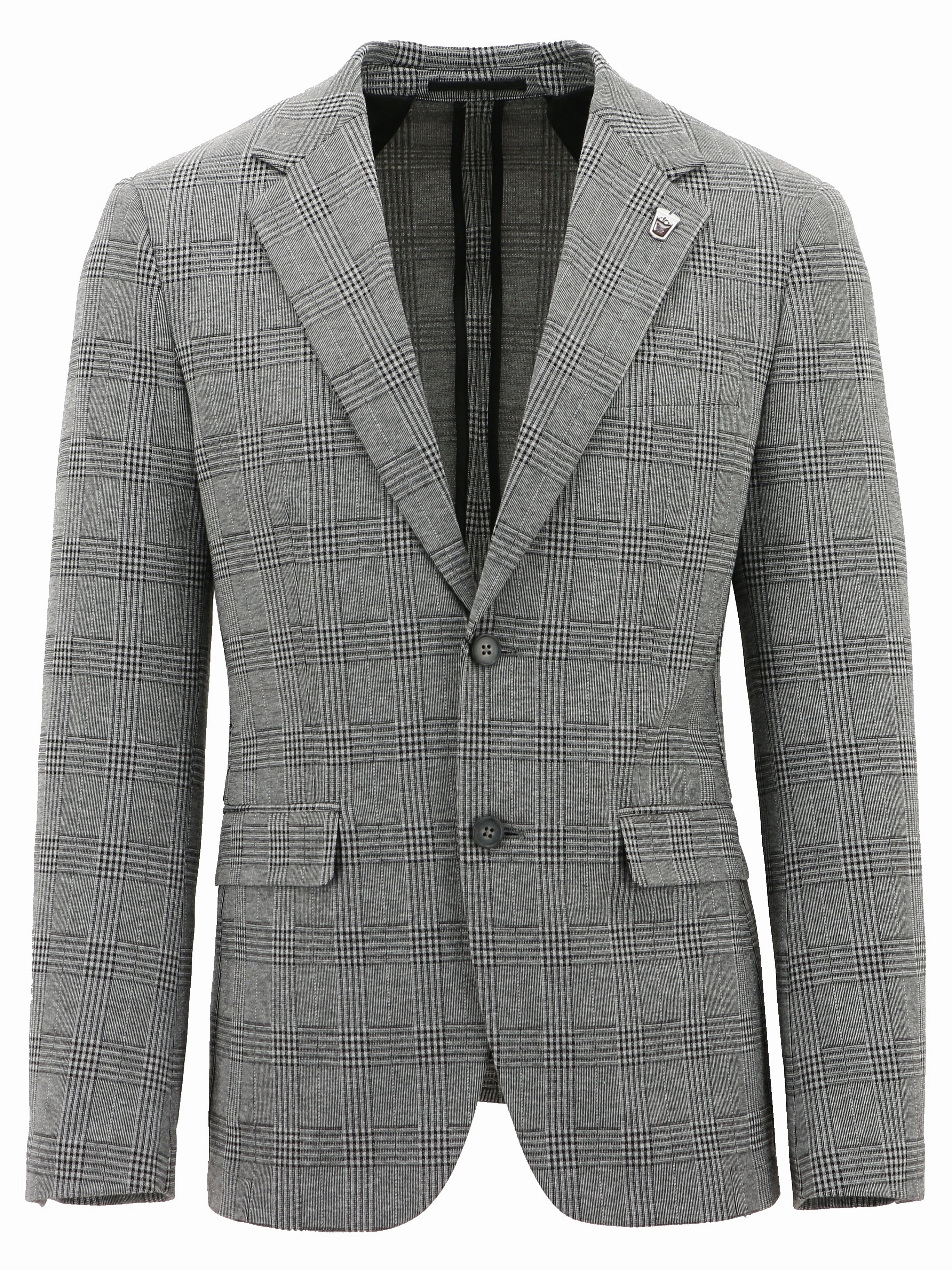Ergonomic Mobility Cut Anti Pilling Finish Turin Buggy Grey Checked Sports Jacket