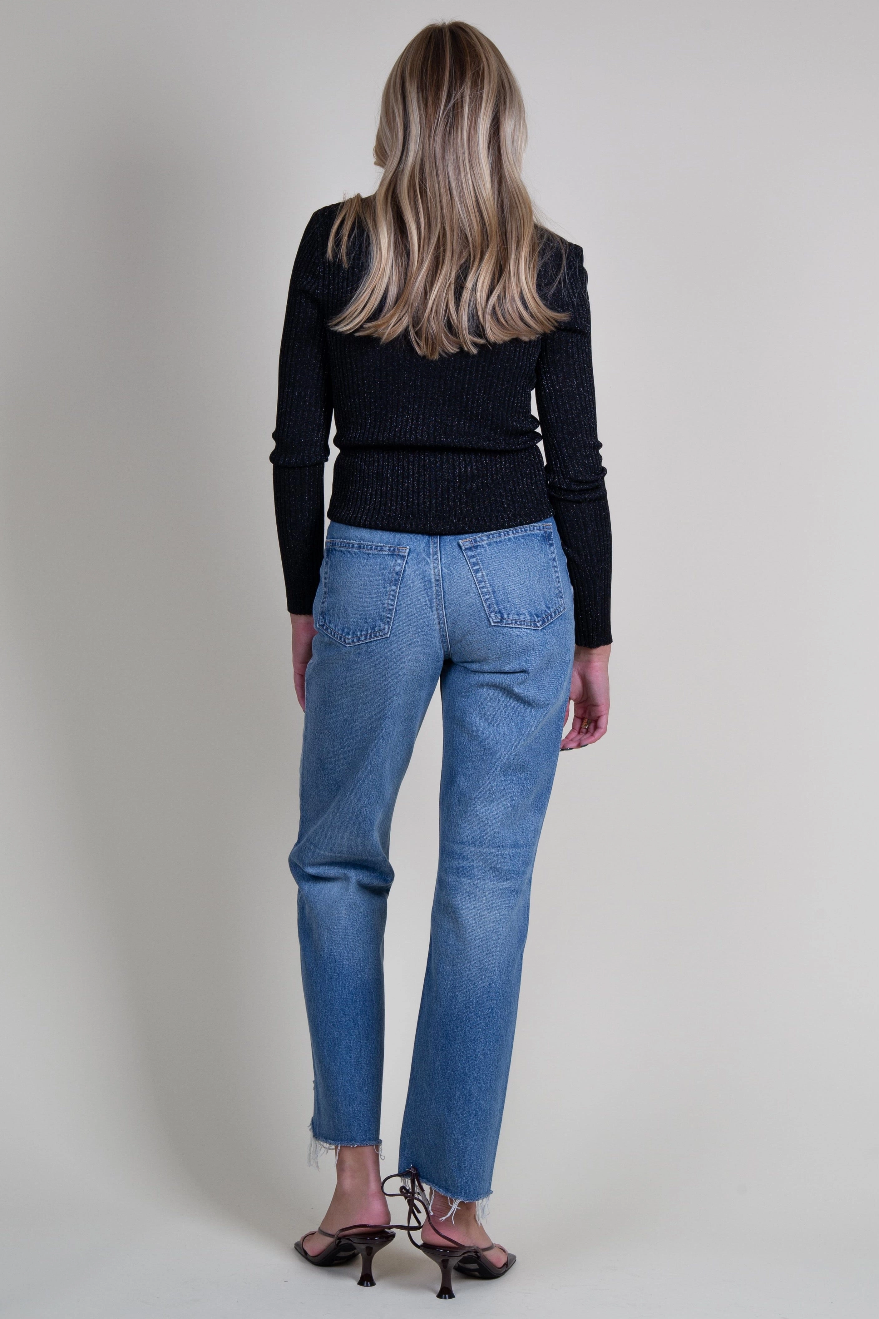 GENERATION LOVE | Jillian Rib Cardigan - Metallic Black YarnDyed Stripes Fall Fashion