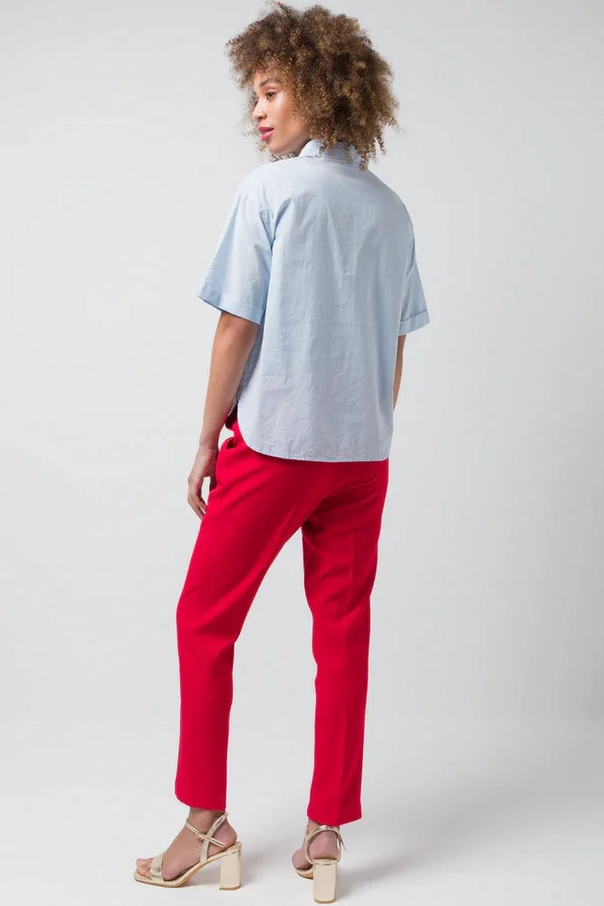 Reinforced Buttonholes One Pocket Voile Shirt Mid Blue