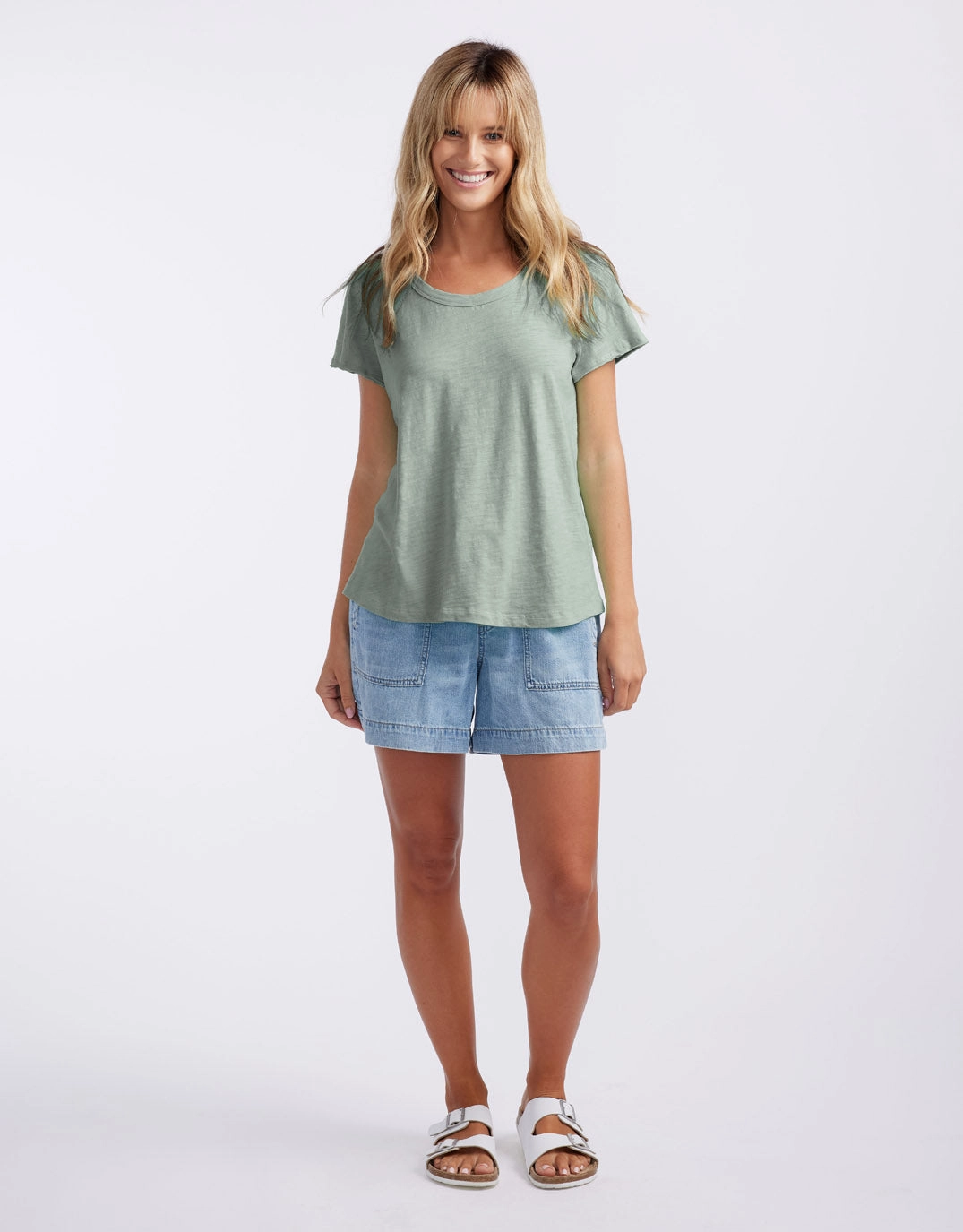 Original Round Neck T-Shirt - Sage Everyday Trend