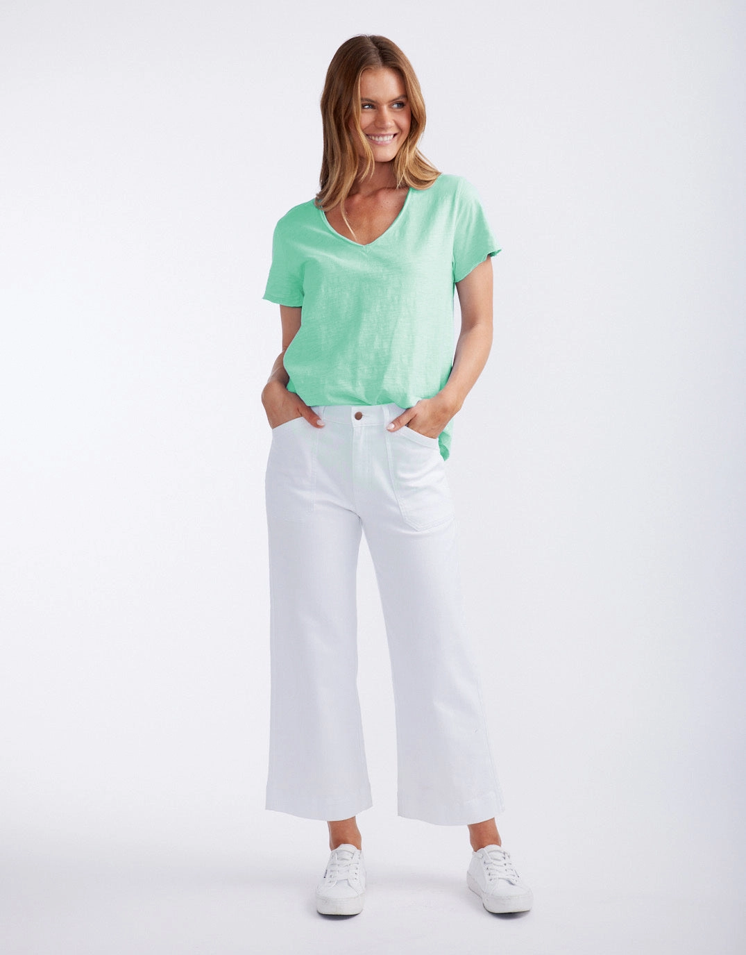 Soft Wear Trendy Comfort Original V Neck T-Shirt - Honeydew Mint