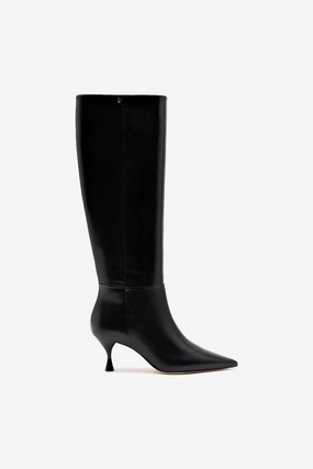 Thick Lining Lace Up Style Georgia Boot In Black Leather