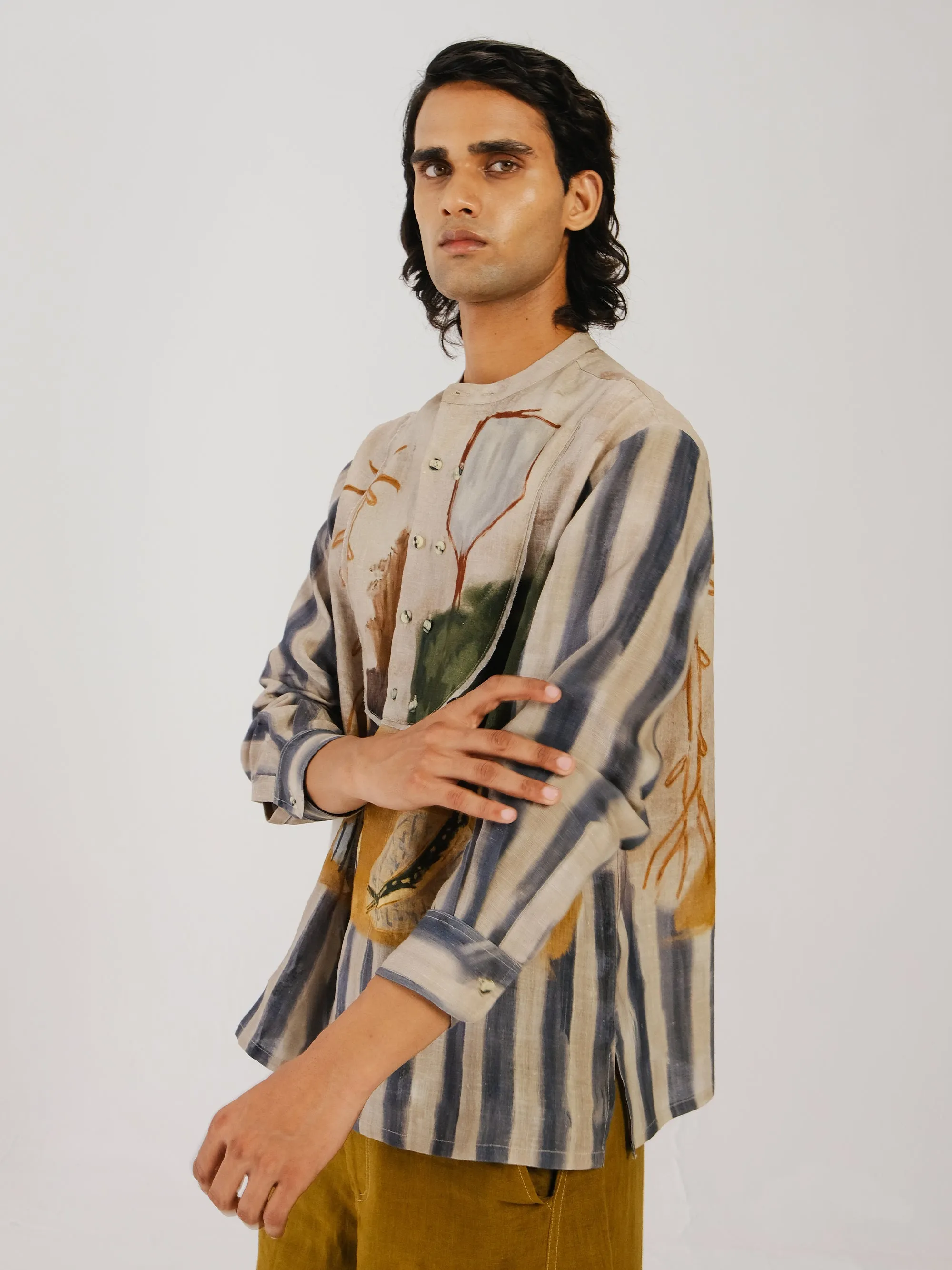 Multi Pocket Design Overlap Shirt