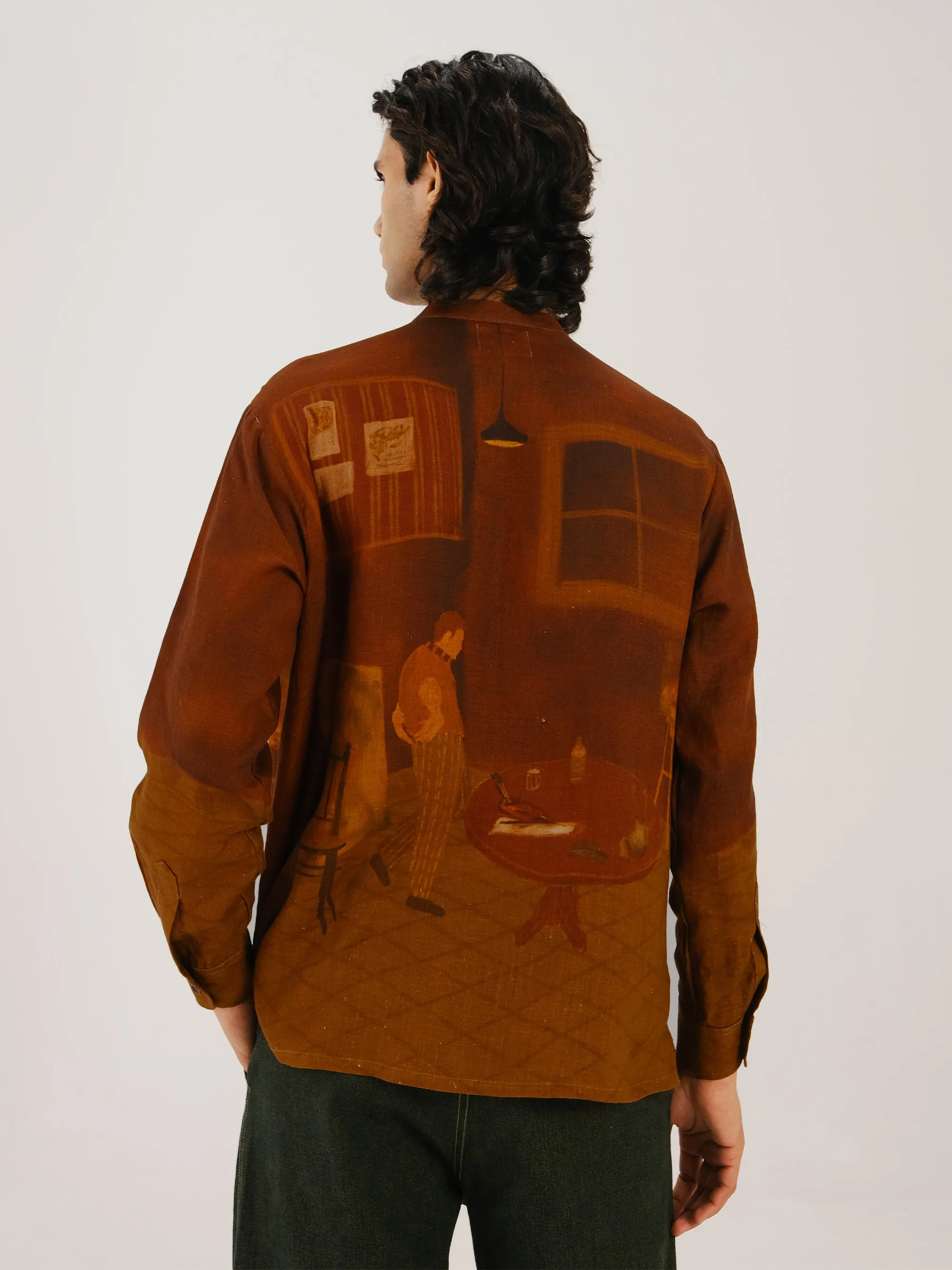 Overlap Shirt Loose style Ventilated Back