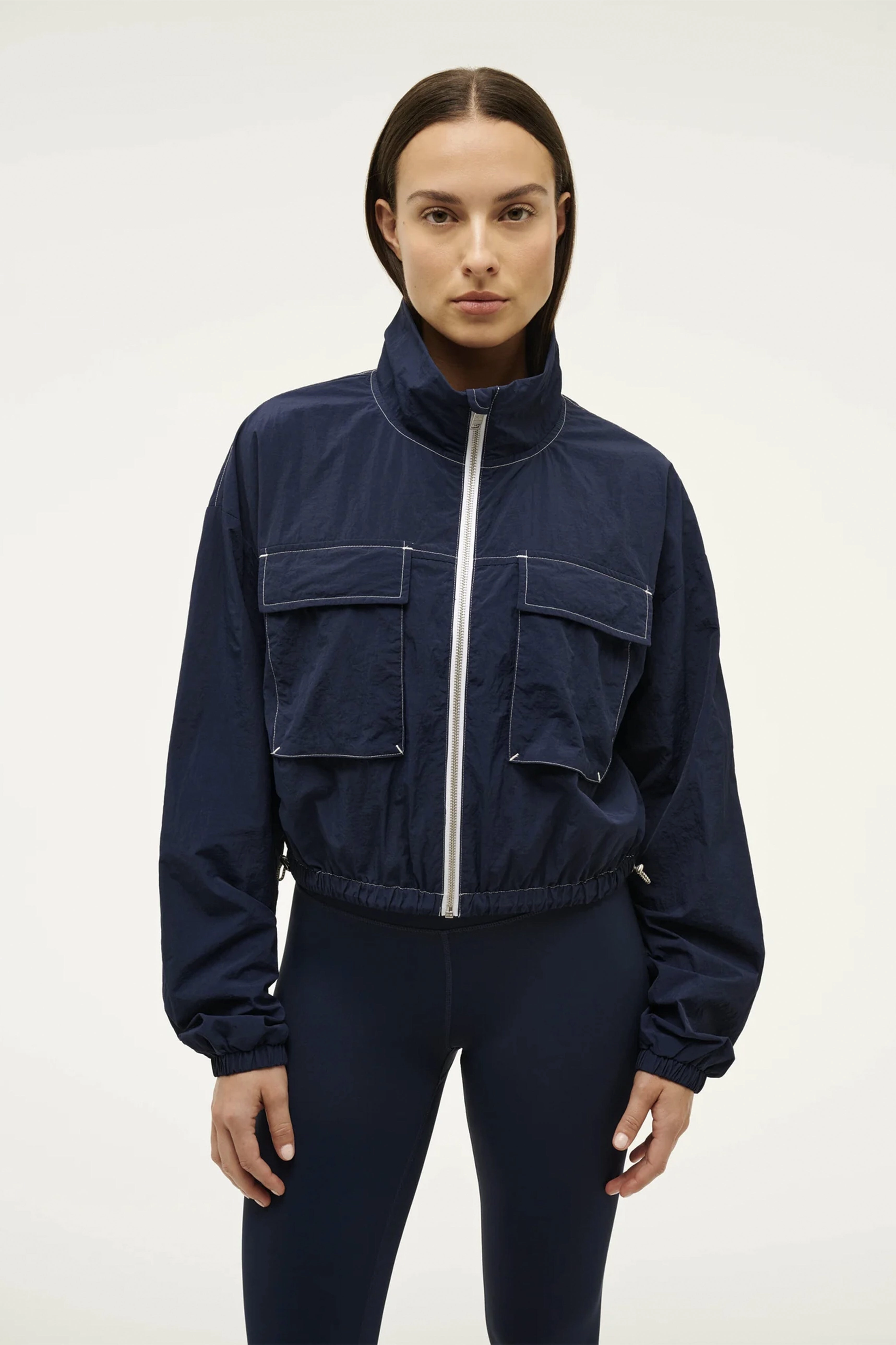 P.E. NATION | Recap Jacket - Navy Shrink resistant Compression Storage