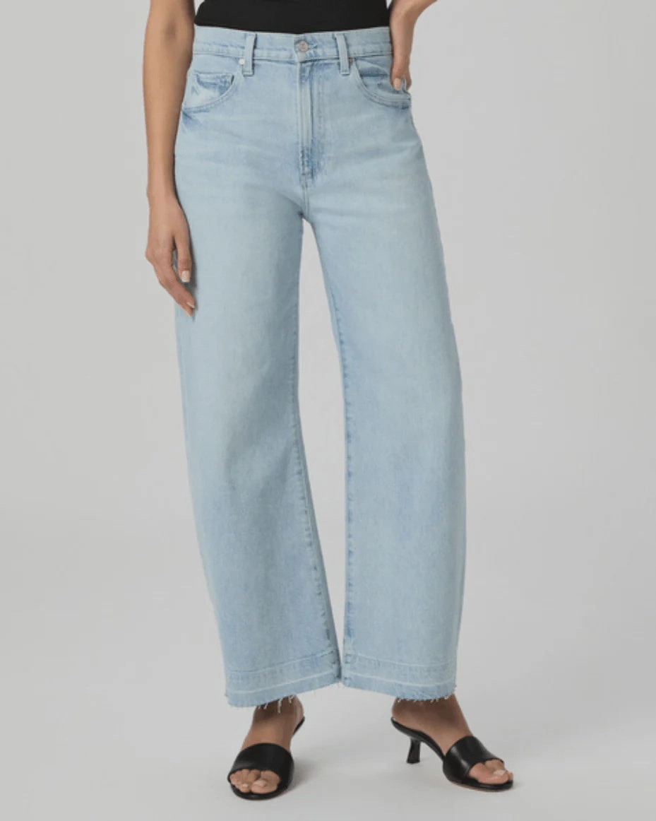 Paige Jeans Arellia Ankle Wide Undone Hem in Fernanda Layer Essential Smooth Creative Look Adult Fashion