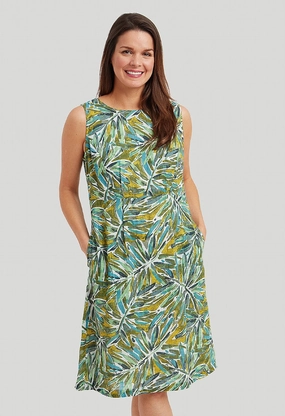 Feminine Design Palm House Valerie Dress ?C Green Mix