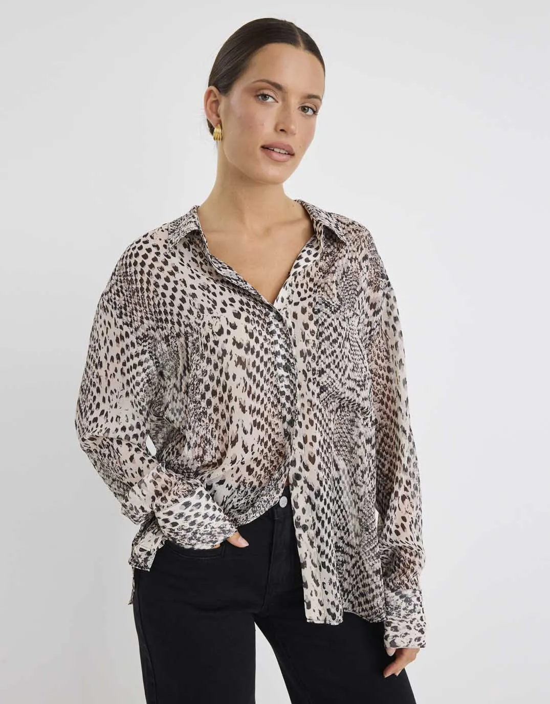 Breathable back panel Trendy designs Felix Shirt - Charcoal Snake