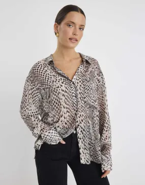 Breathable back panel Trendy designs Felix Shirt - Charcoal Snake