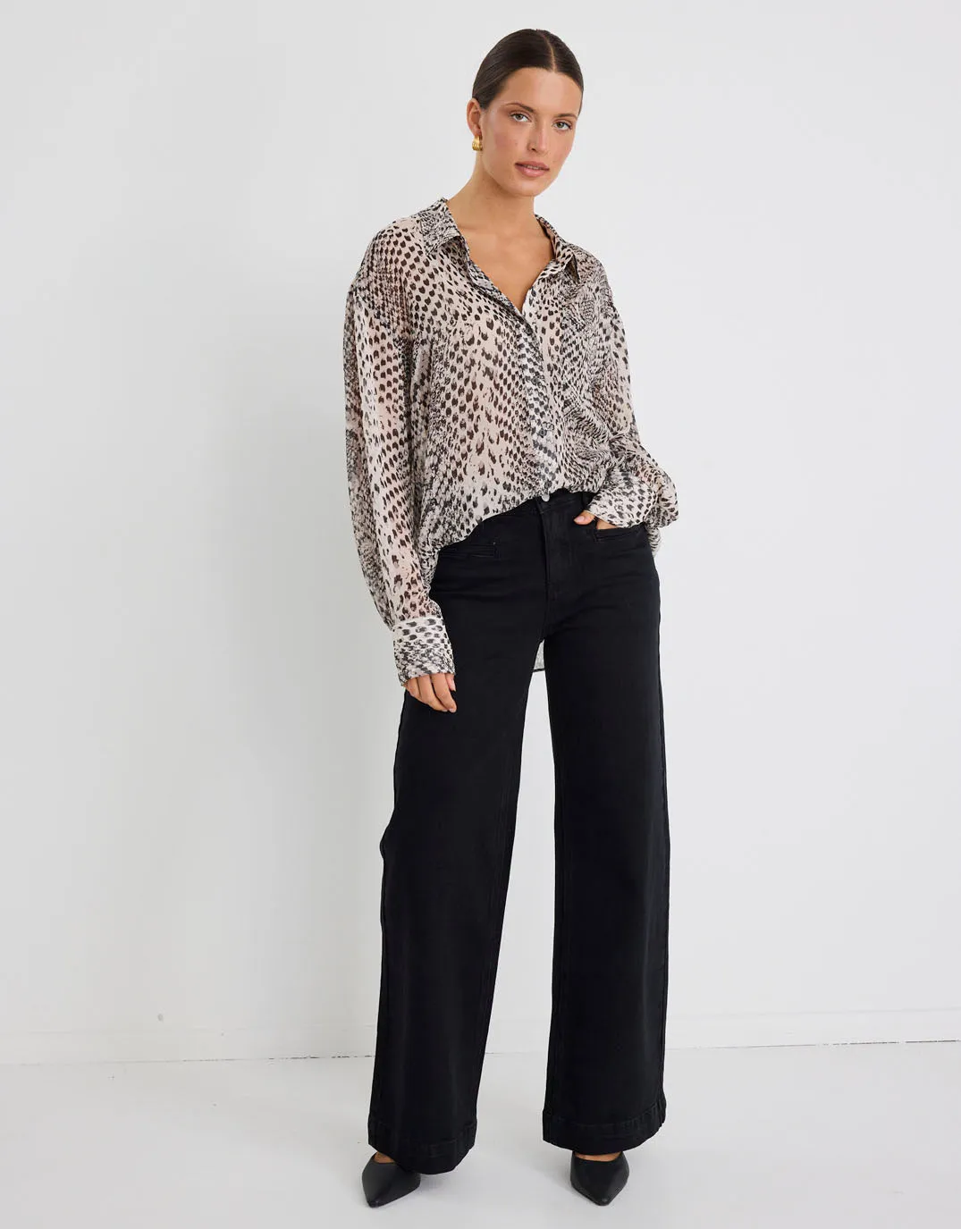 Dressy look Felix Shirt - Charcoal Snake
