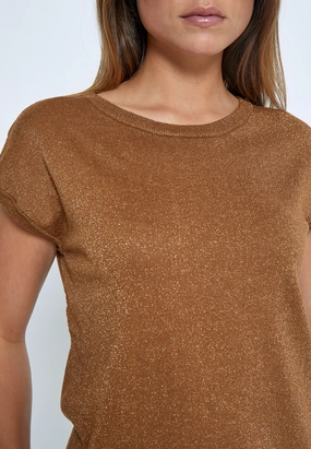 PC7508 Remi Knit Top - Tobacco Metallic HypoallergenicFibers Natural Fiber Blend