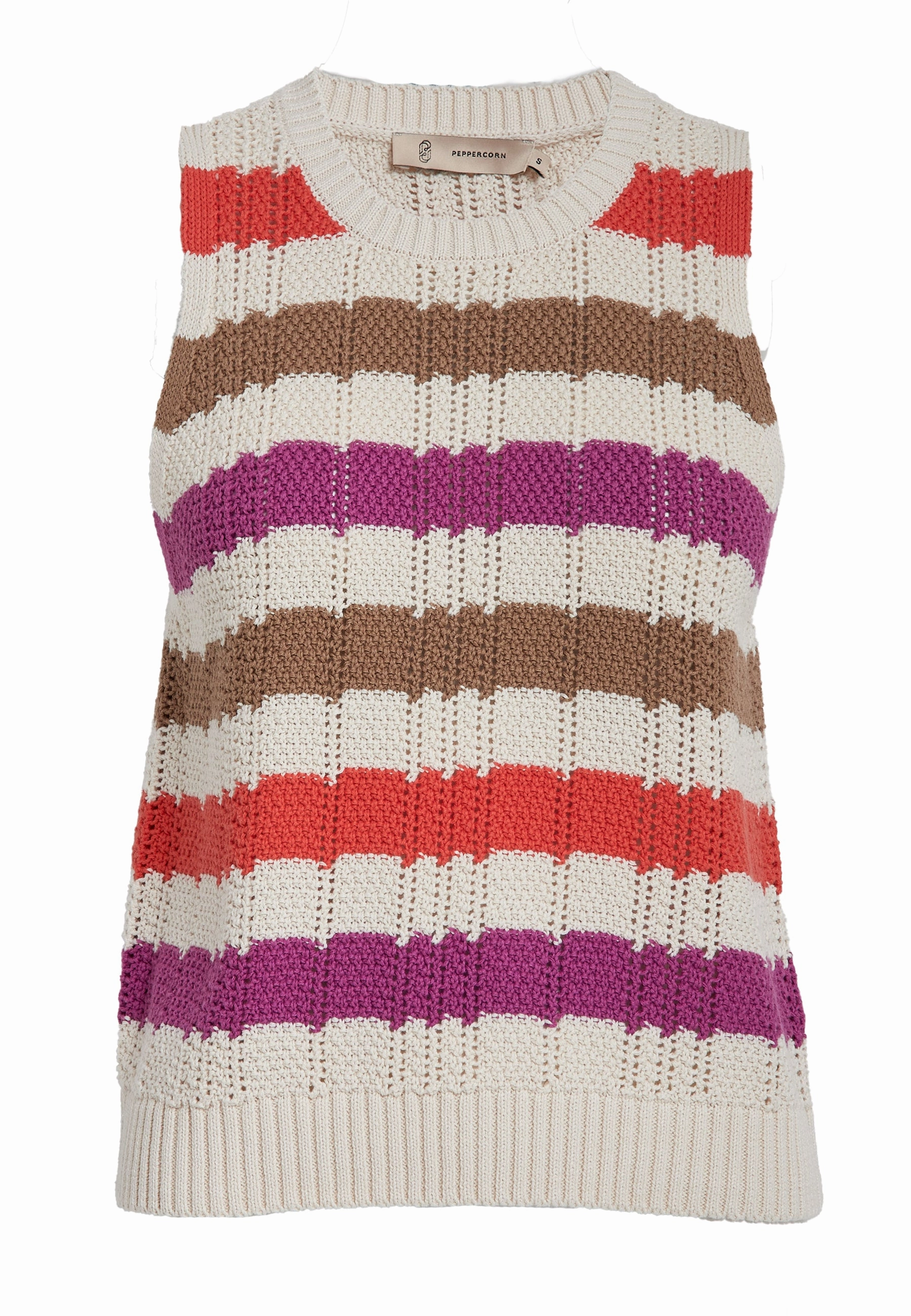 PC7870 Aida Striped Sweater - Hot Coral Stripe Wear Resistant Edge Flowy Tunic