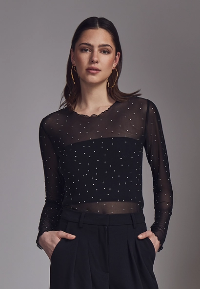 SoftLining PC8208 Lia Mesh Top - Black