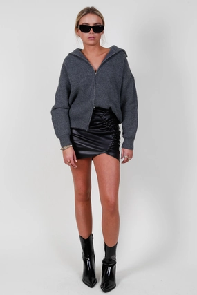 ASTR | The Dancing Queen Faux Leather Mini Skirt - Black Minimalist Chic Functional Fashion